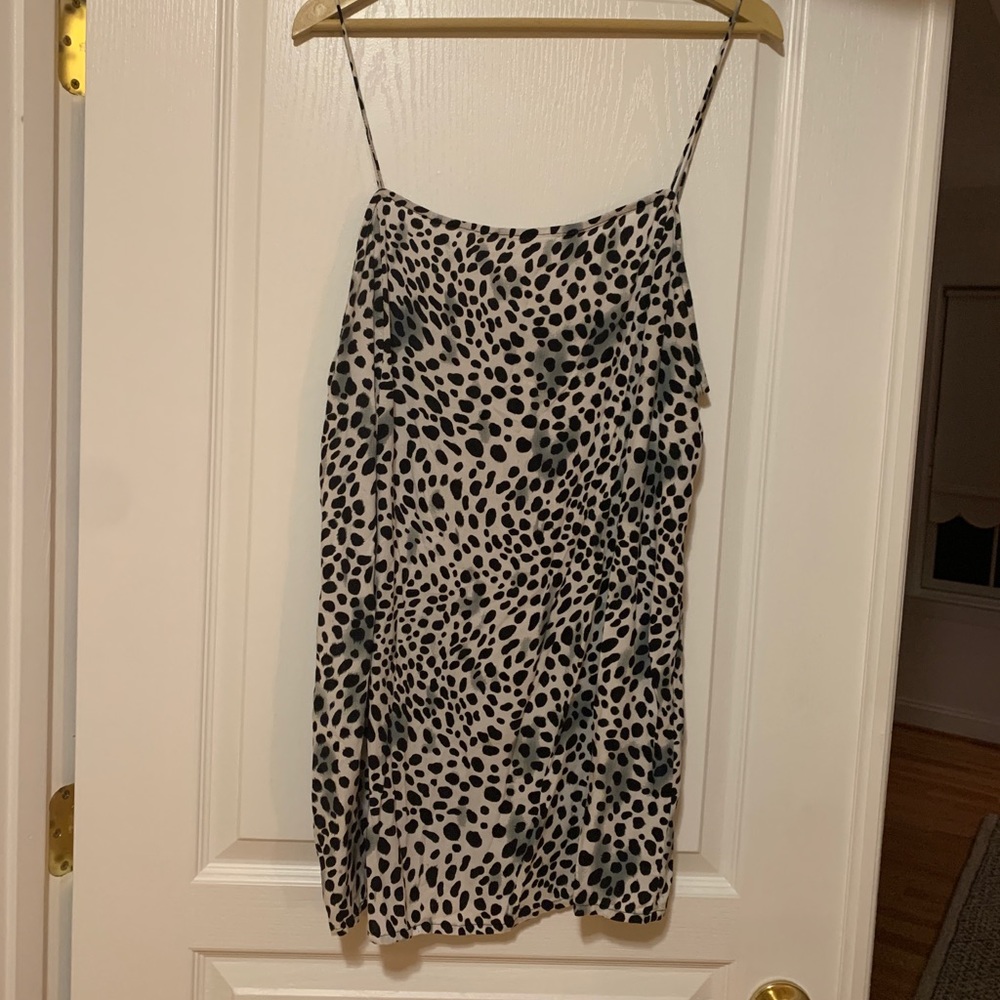 Motel Dalmatian spaghetti strap dress with slit